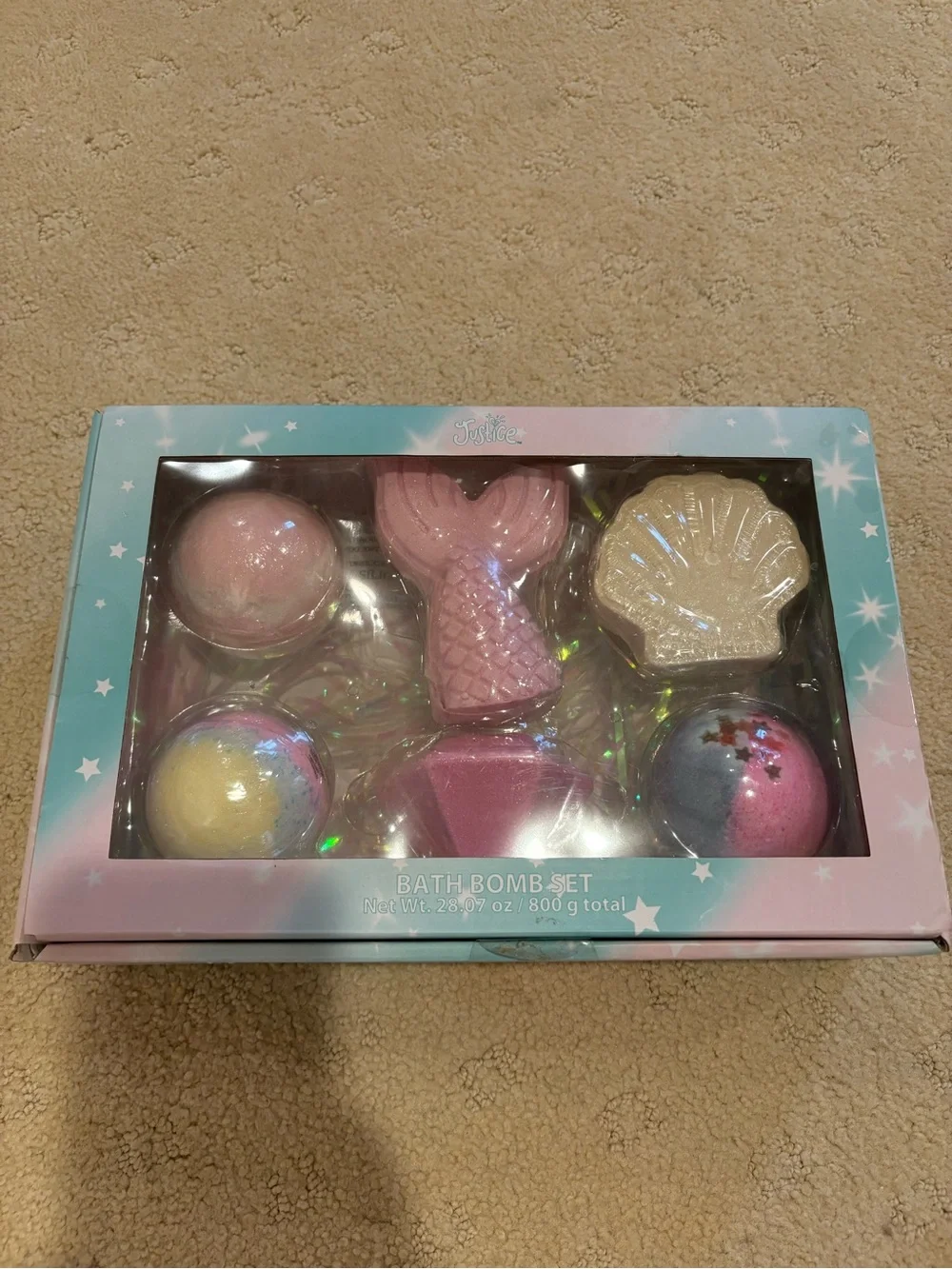 Justice Pink Mermaid & Shell Bath Bomb Set - Pink